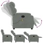 Leicht grauer Samt-Massage-Fernsehsessel von , Sessel - Ref: Foro24-373511, Preis: 255,27 €, Rabatt: %