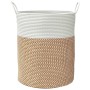 Aufbewahrungskorb aus brauner und weißer Baumwolle Ø38x46 cm von , Körbe - Ref: Foro24-358484, Preis: 37,03 €, Rabatt: %