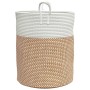 Cesta de almacenaje algodón marrón y blanco Ø38x46 cm de , Cestas - Ref: Foro24-358484, Precio: 37,03 €, Descuento: %