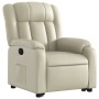 Sillón reclinable elevable cuero artificial color crema de , Sillones - Ref: Foro24-3205265, Precio: 331,94 €, Descuento: %