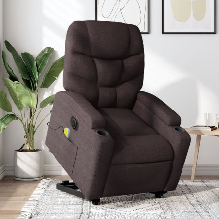 Elektrischer, verstellbarer, aufklappbarer Massagesessel aus dunkelbraunem Stoff. von , Sessel - Ref: Foro24-3204637, Preis: ...