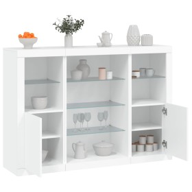 Display cabinets with LED lights, 3 pieces, engineered wood, white. by , Sideboards - Ref: Foro24-3209128, Price: 223,98 €, D...
