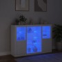 Display cabinets with LED lights, 3 pieces, engineered wood, white. by , Sideboards - Ref: Foro24-3209128, Price: 234,50 €, D...
