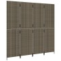 4-panel gray synthetic rattan room divider by , Room dividers - Ref: Foro24-365346, Price: 190,68 €, Discount: %