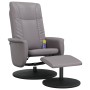 Reclining massage armchair with footrest in gray synthetic leather by , Armchairs - Ref: Foro24-356519, Price: 183,15 €, Disc...