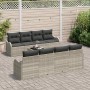 Conjunto de sofá de jardín 9 pcs Gris claro 55 x 55 x 37 cm