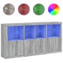 Sideboard with Sonoma grey LED lights 202x37x100 cm by , Sideboards - Ref: Foro24-3209161, Price: 330,68 €, Discount: %