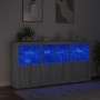 Sideboard with Sonoma grey LED lights 202x37x100 cm by , Sideboards - Ref: Foro24-3209161, Price: 330,68 €, Discount: %