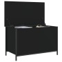 Engineered wood storage bench in black, 80x42.5x50 cm by , Benches for halls and storage - Ref: Foro24-839013, Price: 72,50 €...