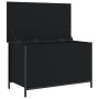 Engineered wood storage bench in black, 80x42.5x50 cm by , Benches for halls and storage - Ref: Foro24-839013, Price: 72,50 €...