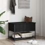 Bank mit Stauraum aus schwarzem Ingenieurholz 70x42,5x47 cm. von , Bänke für Hallen und Lager - Ref: Foro24-839018, Preis: 55...