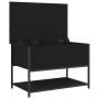 Bank mit Stauraum aus schwarzem Ingenieurholz 70x42,5x47 cm. von , Bänke für Hallen und Lager - Ref: Foro24-839018, Preis: 55...