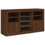 Sideboard with LED lights in brown oak 123x37x67 cm by , Sideboards - Ref: Foro24-3209085, Price: 149,89 €, Discount: %