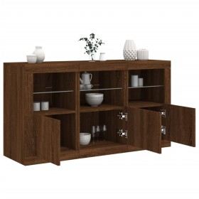Sideboard with LED lights in brown oak 123x37x67 cm by , Sideboards - Ref: Foro24-3209064, Price: 157,72 €, Discount: %