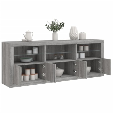 Sideboard mit LED-Lichtern in Sonoma-Grau 181,5x37x67 cm. von , Sideboards - Ref: Foro24-3209007, Preis: 252,85 €, Rabatt: %