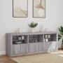 Sideboard with Sonoma grey LED lights 181.5x37x67 cm by , Sideboards - Ref: Foro24-3209007, Price: 253,13 €, Discount: %