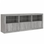 Sideboard with Sonoma grey LED lights 181.5x37x67 cm by , Sideboards - Ref: Foro24-3209007, Price: 253,13 €, Discount: %