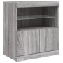 Sideboard with Sonoma grey LED lights 181.5x37x67 cm by , Sideboards - Ref: Foro24-3209007, Price: 253,13 €, Discount: %