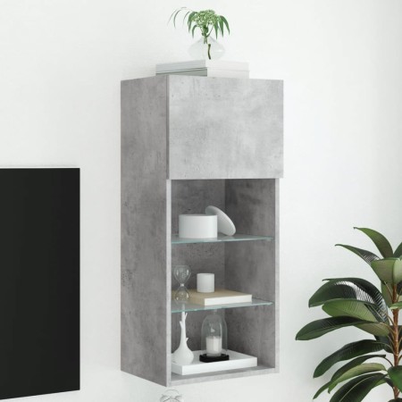 TV-Möbel mit LED-Lichtern in Betongrau, 40,5x30x90 cm. von , TV-Möbel - Ref: Foro24-837049, Preis: 58,66 €, Rabatt: %