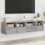 Wand-TV-Möbel 2 Stück in Sonoma-Grau aus Holz 60x30x30 cm von , TV-Möbel - Ref: Foro24-836865, Preis: 71,98 €, Rabatt: %