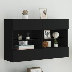 Schwarzer TV-Wandschrank mit LED-Lichtern 98,5x30x60,5 cm. von , TV-Möbel - Ref: Foro24-837107, Preis: 103,46 €, Rabatt: %