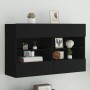 Mueble de TV de pared con luces LED negro 98,5x30x60,5 cm de , Muebles TV - Ref: Foro24-837107, Precio: 105,19 €, Descuento: %