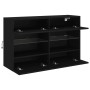 Mueble de TV de pared con luces LED negro 98,5x30x60,5 cm de , Muebles TV - Ref: Foro24-837107, Precio: 105,19 €, Descuento: %