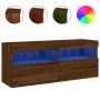 Wand-TV-Möbel mit LED-Lichtern, Eiche braun, 100x30x40 cm. von , TV-Möbel - Ref: Foro24-837217, Preis: 65,11 €, Rabatt: %