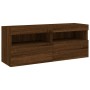 Mueble de TV de pared con luces LED roble marrón 100x30x40 cm de , Muebles TV - Ref: Foro24-837217, Precio: 62,50 €