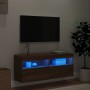 Wand-TV-Möbel mit LED-Lichtern, Eiche braun, 100x30x40 cm. von , TV-Möbel - Ref: Foro24-837217, Preis: 65,11 €, Rabatt: %