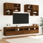 Wand-TV-Möbel mit LED-Lichtern, Eiche braun, 100x30x40 cm. von , TV-Möbel - Ref: Foro24-837217, Preis: 65,11 €, Rabatt: %