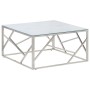 Silberner Couchtisch aus Edelstahl und gehärtetem Glas von , Couchtisch - Ref: Foro24-349947, Preis: 194,24 €, Rabatt: %