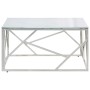 Silberner Couchtisch aus Edelstahl und gehärtetem Glas von , Couchtisch - Ref: Foro24-349947, Preis: 194,24 €, Rabatt: %
