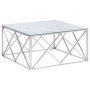 Silberner Couchtisch aus Edelstahl und gehärtetem Glas von , Couchtisch - Ref: Foro24-349979, Preis: 236,11 €, Rabatt: %
