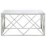 Silberner Couchtisch aus Edelstahl und gehärtetem Glas von , Couchtisch - Ref: Foro24-349979, Preis: 236,11 €, Rabatt: %