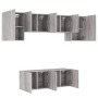Wand-TV-Möbel 6-teilig aus grauem Sonoma-Ingenieurholz von , TV-Möbel - Ref: Foro24-3216444, Preis: 189,89 €, Rabatt: %