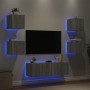Wand-TV-Möbel mit LED-Lichtern, 5-teilig, in Sonoma-Grau. von , TV-Möbel - Ref: Foro24-3216865, Preis: 169,02 €, Rabatt: %