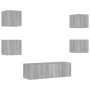 Muebles de TV de pared con luces LED 5 piezas gris Sonoma de , Muebles TV - Ref: Foro24-3216865, Precio: 171,35 €, Descuento: %