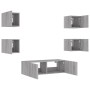 Wand-TV-Möbel mit LED-Lichtern, 5-teilig, in Sonoma-Grau. von , TV-Möbel - Ref: Foro24-3216865, Preis: 169,02 €, Rabatt: %