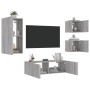 Wand-TV-Möbel mit LED-Lichtern, 4-teilig, in Sonoma-Grau. von , TV-Möbel - Ref: Foro24-3216886, Preis: 173,02 €, Rabatt: %