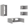 Muebles de TV de pared con luces LED 4 piezas gris Sonoma de , Muebles TV - Ref: Foro24-3216886, Precio: 175,16 €, Descuento: %