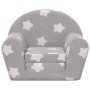 Kinder-Schlafsofa aus weichem hellgrauem Plüsch mit Sternen von , Baby- und Kleinkindmöbel - Ref: Foro24-356992, Preis: 48,59...