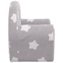 Kinder-Schlafsofa aus weichem hellgrauem Plüsch mit Sternen von , Baby- und Kleinkindmöbel - Ref: Foro24-356992, Preis: 48,59...