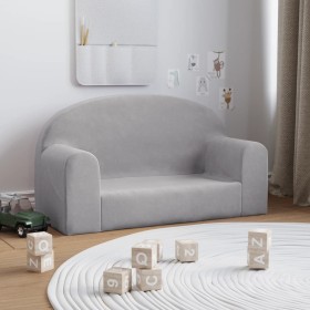 Zweiplätziges Kinder-Sofa aus weichem hellgrauem Plüsch. von , Baby- und Kleinkindmöbel - Ref: Foro24-357011, Preis: 46,89 €,...