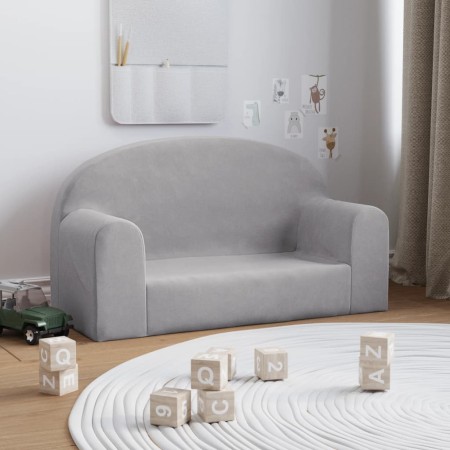 Zweiplätziges Kinder-Sofa aus weichem hellgrauem Plüsch. von , Baby- und Kleinkindmöbel - Ref: Foro24-357011, Preis: 46,89 €,...