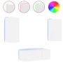 Muebles de TV de pared con LED 4 pzas madera ingeniería blanco de , Muebles TV - Ref: Foro24-3216804, Precio: 174,88 €, Descu...