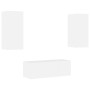 Muebles de TV de pared con LED 4 pzas madera ingeniería blanco de , Muebles TV - Ref: Foro24-3216804, Precio: 174,88 €, Descu...