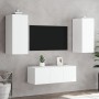 Wand-TV-Möbel mit LED-Beleuchtung, 4-teilig, aus weißem Ingenieurholz. von , TV-Möbel - Ref: Foro24-3216804, Preis: 175,03 €,...