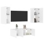 Wand-TV-Möbel mit LED-Beleuchtung, 4-teilig, aus weißem Ingenieurholz. von , TV-Möbel - Ref: Foro24-3216804, Preis: 175,03 €,...