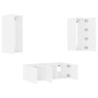 Wand-TV-Möbel mit LED-Beleuchtung, 4-teilig, aus weißem Ingenieurholz. von , TV-Möbel - Ref: Foro24-3216804, Preis: 175,03 €,...